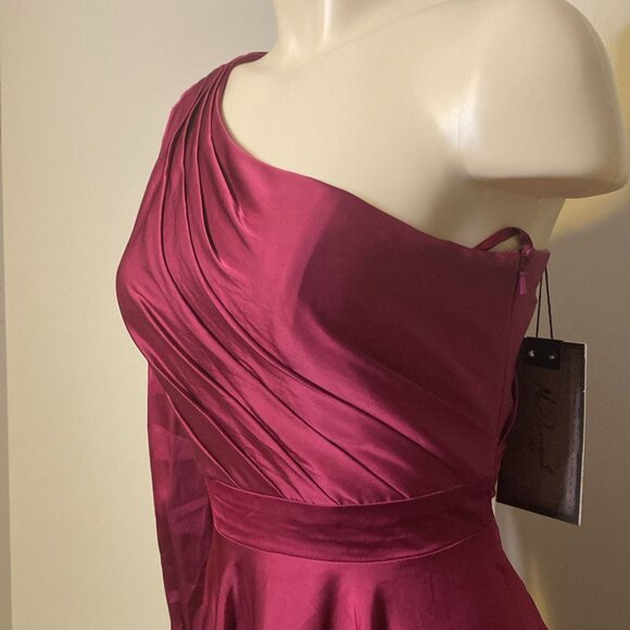 MAC DUGGAL HIGH LOW ONE SHOULDER FLOWY DRESS - Picture 10 of 12